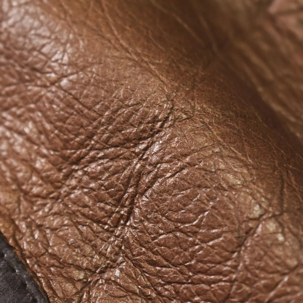 Shearling Leather Flight Bomber Jacket Sheepskin Size L Brown Vintage - Image 2