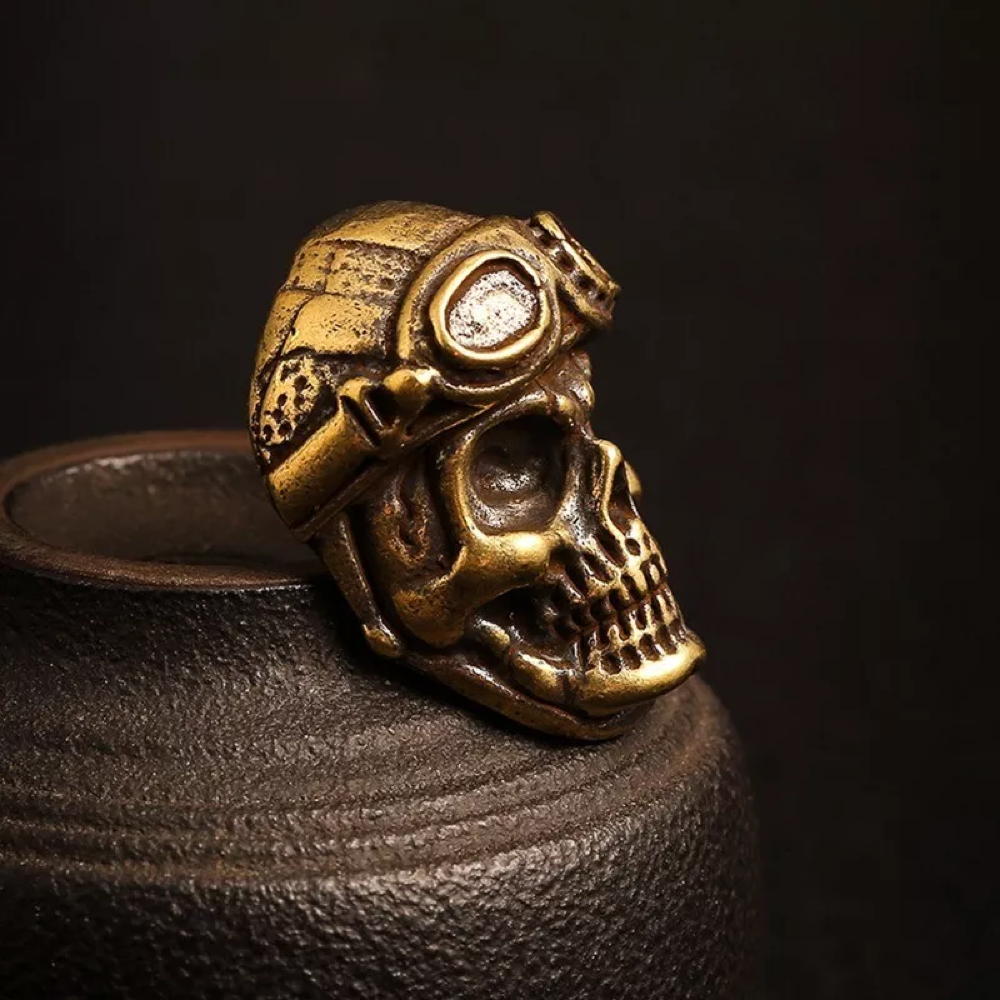 Retro Brass Punk Skull Head Badge Button Pin Belt Buckle Screw Back DIY Craft - Image 2