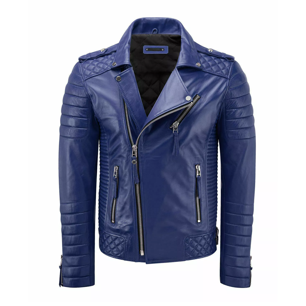 Vintage Cafe Retro Motorcycle Distressed Biker Leather Jacket for Men'*